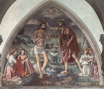 Bautismo de Cristo religioso Domenico Ghirlandaio Pinturas al óleo